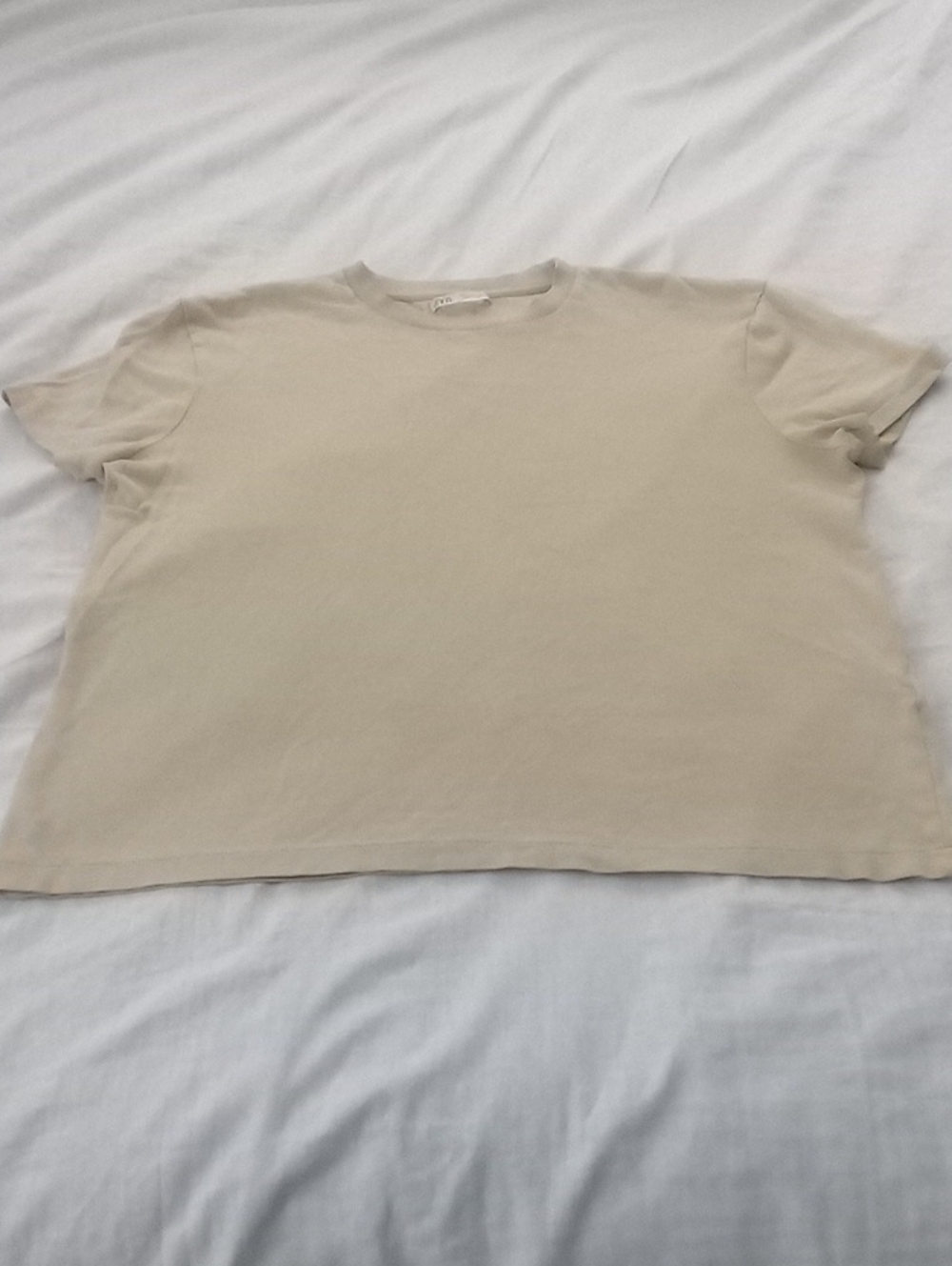 Zara Short Sleeve Tee in Beige M